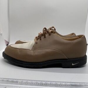 Nike Leather Golf Shoes Two-Tone Bella Last Comfort Oxford Spikes Men's Size 9.5